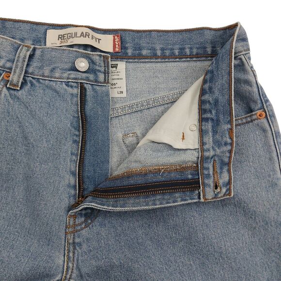 Levi's 505 Regular Fit Jeans Mens 34x29 Blue Straight Leg Premium Denim American - Picture 5 of 11